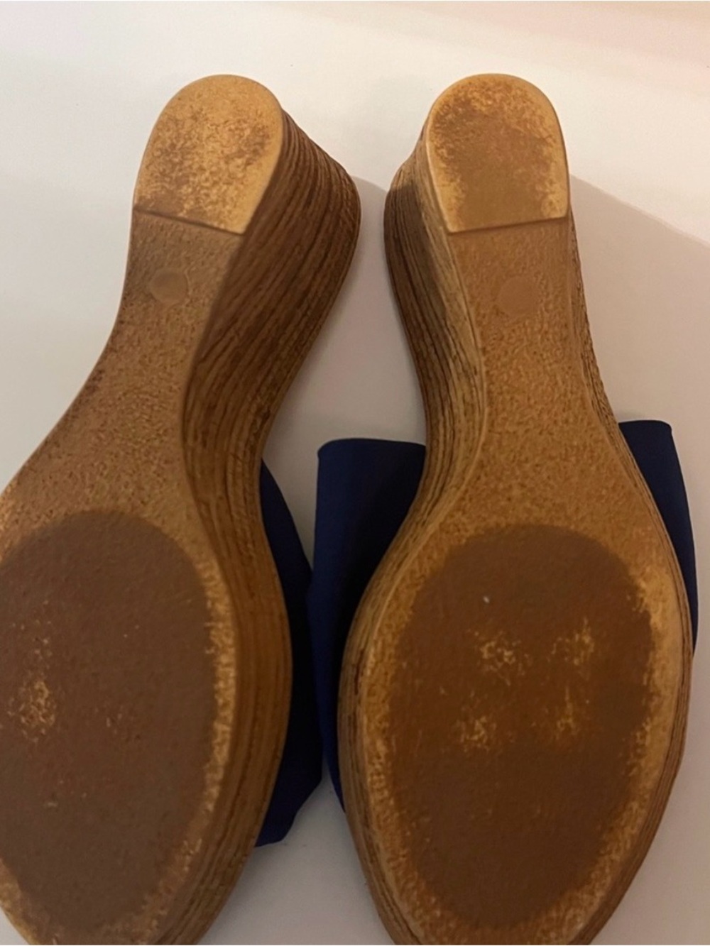 Italian Shoemakers Navy Knot Slide Sandals with Stud Detail - Picture 4 of 4